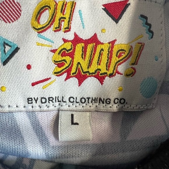 OH SNAP! 80/90's RETRO Style LARGE Party Shirt Comic Superhero BOOM! Stretchy - Picture 2 of 2